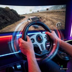 Kierownica gamingowa do PC Rampage V902 900° z 3 pedałami i skrzynią biegów 6+1