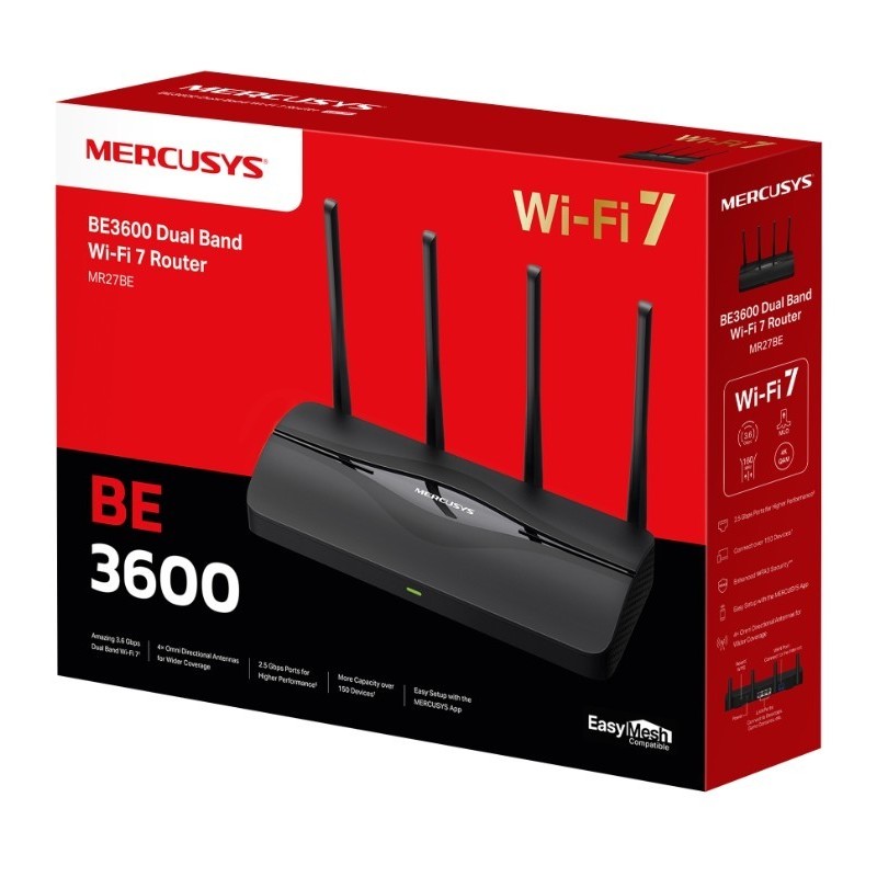 Router BE3600 Mercusys DualBand Wi-Fi 7 SPEED:688 Mbps at 2.… | PartsPC.pl