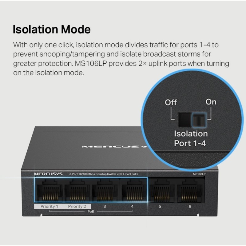 Przełącznik Mercusys 6-Port 10/100 Mbps Desktop Switch with … | PartsPC.pl