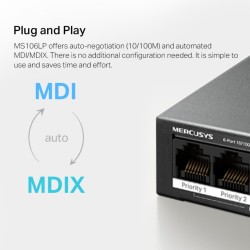 Przełącznik Mercusys 6-Port 10/100 Mbps Desktop Switch with … | PartsPC.pl