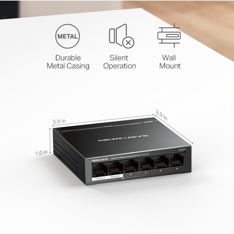 Przełącznik Mercusys 6-Port 10/100 Mbps Desktop Switch with … | PartsPC.pl