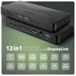 Stacja dokująca USB-C HMC-DL-KVM 12w1 + KVM 2 PC, DisplayLin… | PartsPC.pl