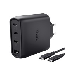 Ładowarka czarna MAXO GaN 65W 3xUSB-C 1xUSB-A | PartsPC.pl