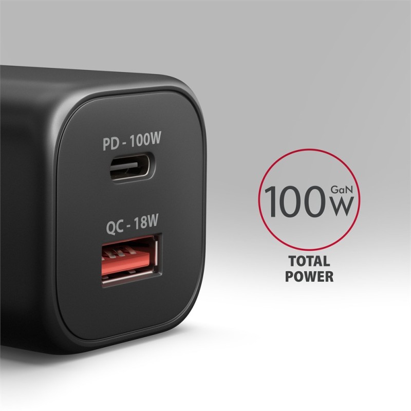 Ładowarka sieciowa ACU-PQ100 GaN 100W, 2x port (USB-C + USB-… | PartsPC.pl