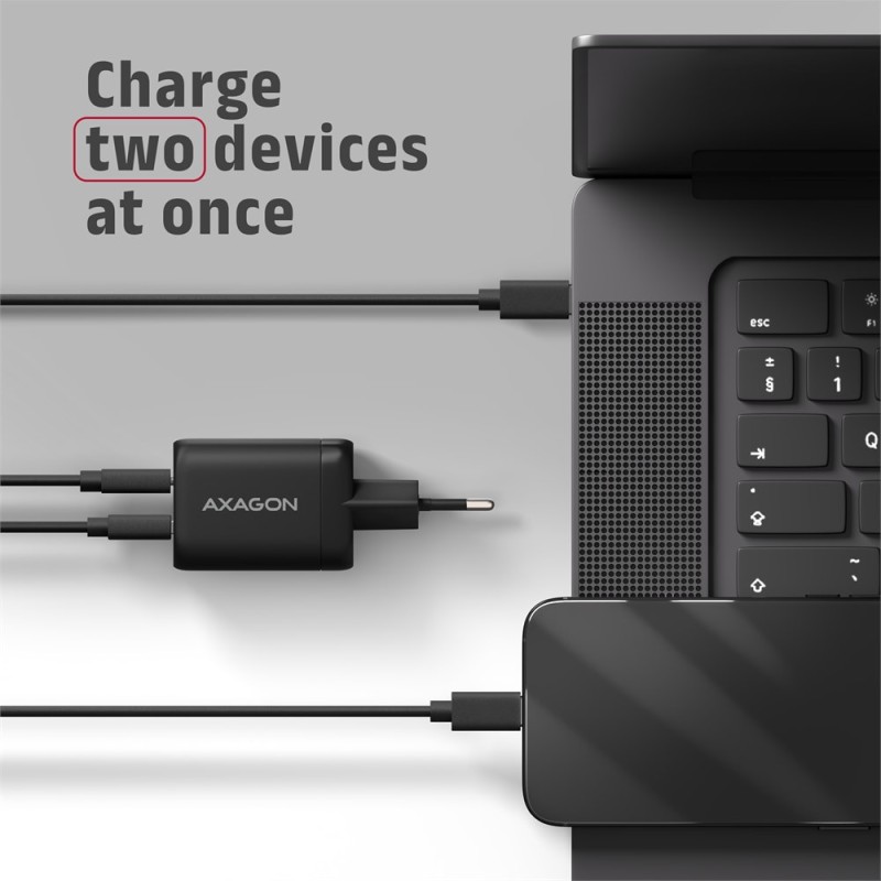Ładowarka sieciowa ACU-PQ100 GaN 100W, 2x port (USB-C + USB-… | PartsPC.pl