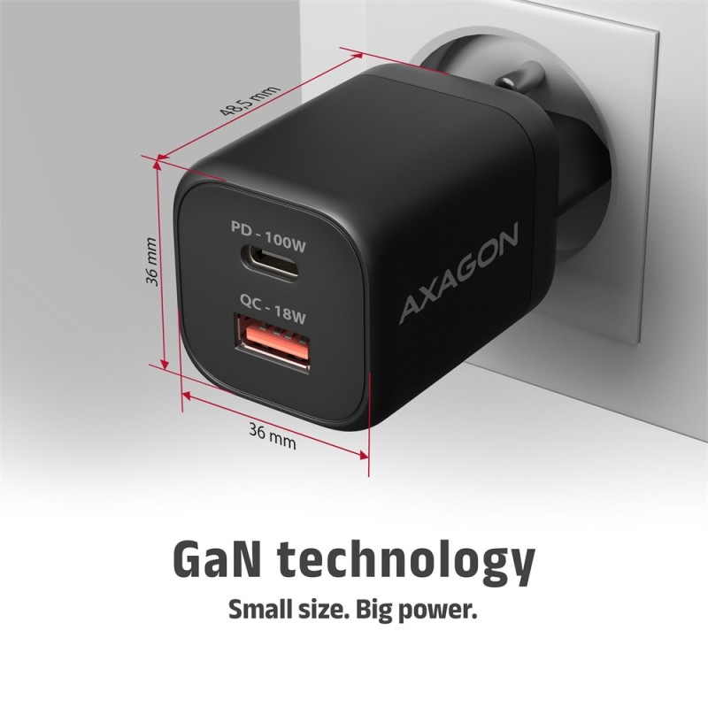 Ładowarka sieciowa ACU-PQ100 GaN 100W, 2x port (USB-C + USB-… | PartsPC.pl