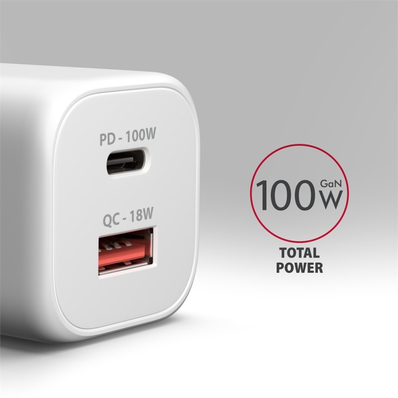 Ładowarka sieciowa ACU-PQ100W GaN 100W, 2x port (USB-C + USB… | PartsPC.pl