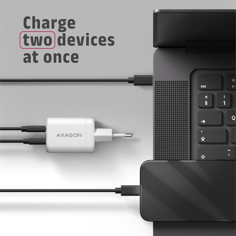 Ładowarka sieciowa ACU-PQ100W GaN 100W, 2x port (USB-C + USB… | PartsPC.pl