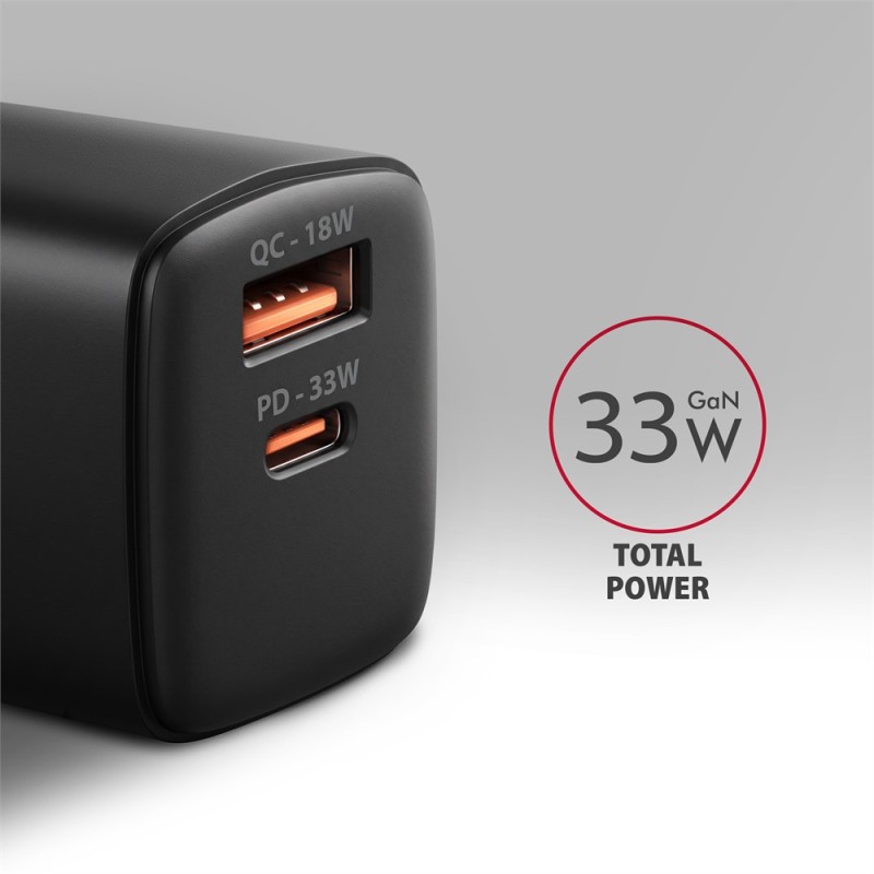 Ładowarka sieciowa ACU-PQ33 GaN 33W, 2x port (USB-C + USB-A)… | PartsPC.pl