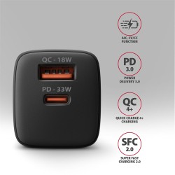Ładowarka sieciowa ACU-PQ33 GaN 33W, 2x port (USB-C + USB-A)… | PartsPC.pl
