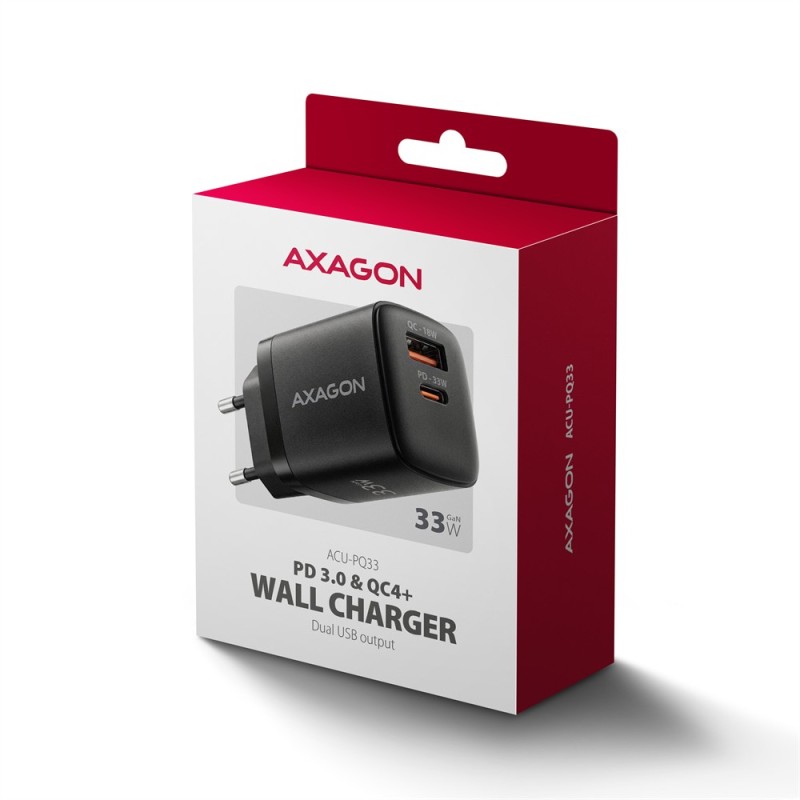 Ładowarka sieciowa ACU-PQ33 GaN 33W, 2x port (USB-C + USB-A)… | PartsPC.pl