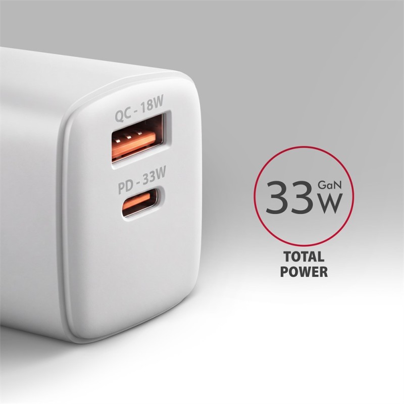 Ładowarka sieciowa GaN 33W ACU-PQ33W, 2x port (USB-C + USB-A… | PartsPC.pl
