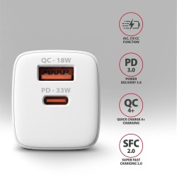 Ładowarka sieciowa GaN 33W ACU-PQ33W, 2x port (USB-C + USB-A… | PartsPC.pl