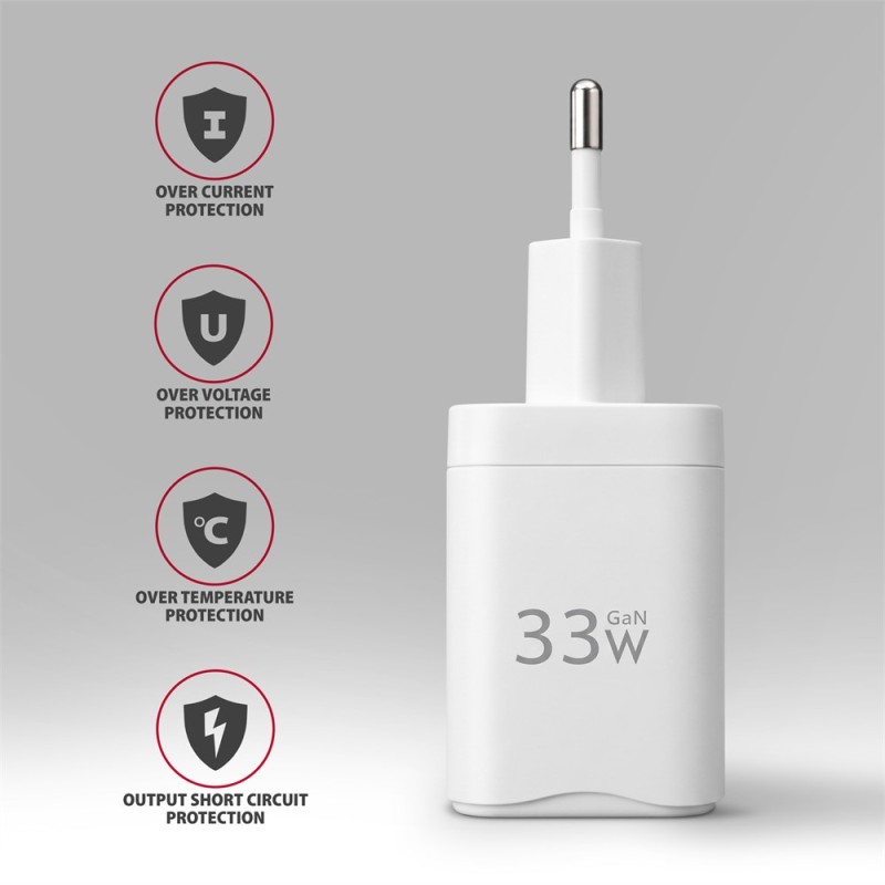 Ładowarka sieciowa GaN 33W ACU-PQ33W, 2x port (USB-C + USB-A… | PartsPC.pl