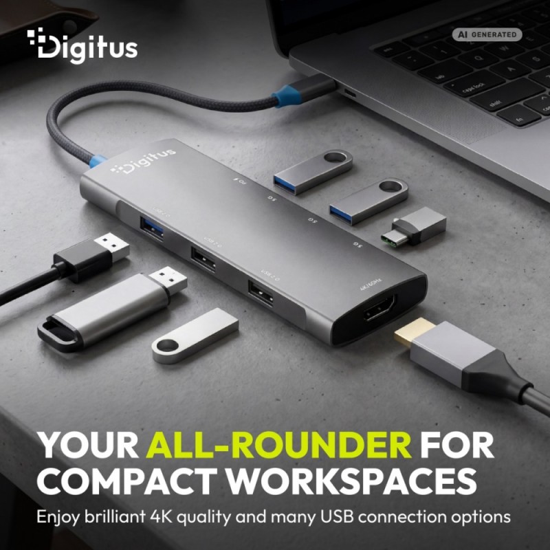 Stacja dokująca USB-C 8-portowa, HDMI 4K/60Hz, 2x USB-A + 1x… | PartsPC.pl