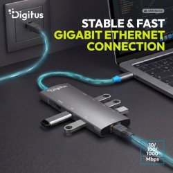 Stacja dokująca USB-C 8-portowa, HDMI 4K/60Hz, 4x USB-A + 1x… | PartsPC.pl