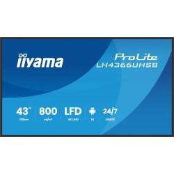 Monitor profesjonalny 43 cale LH4366UHSB-B1AG 4K, VA, A14, 800cd, 4000:1, 6,5ms,2xHDMI, USB-C, RJ45, 2xUSB, 2x10W, WiFi, iiSigna