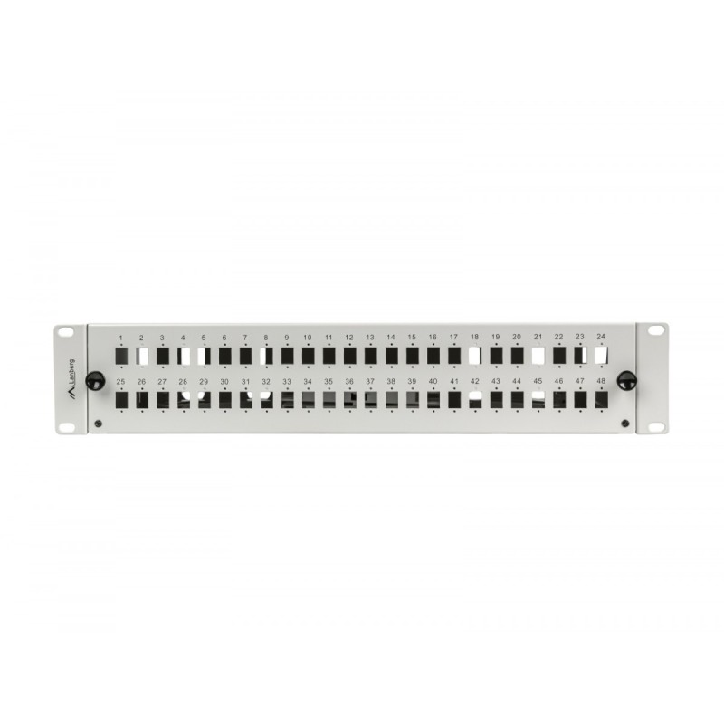 Przełącznica światłowodowa 48XSC Simplex / 48XLC Duplex Rack 19 cali 2U Szara + akcesoria
