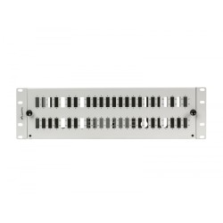Przełącznica światłowodowa 48XSC Duplex / 48XLC Quad Rack 19 cali 3U szara + akcesoria