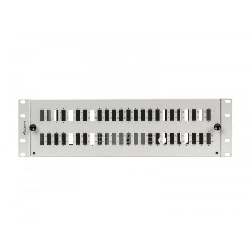 Przełącznica światłowodowa 48XSC Duplex / 48XLC Quad Rack 19 cali 3U szara + akcesoria