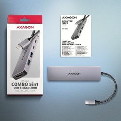AXAGON HMC-5H60 Wieloportovy hub USB 5in1, 5Gbps, 2 x USB-A,… | PartsPC.pl