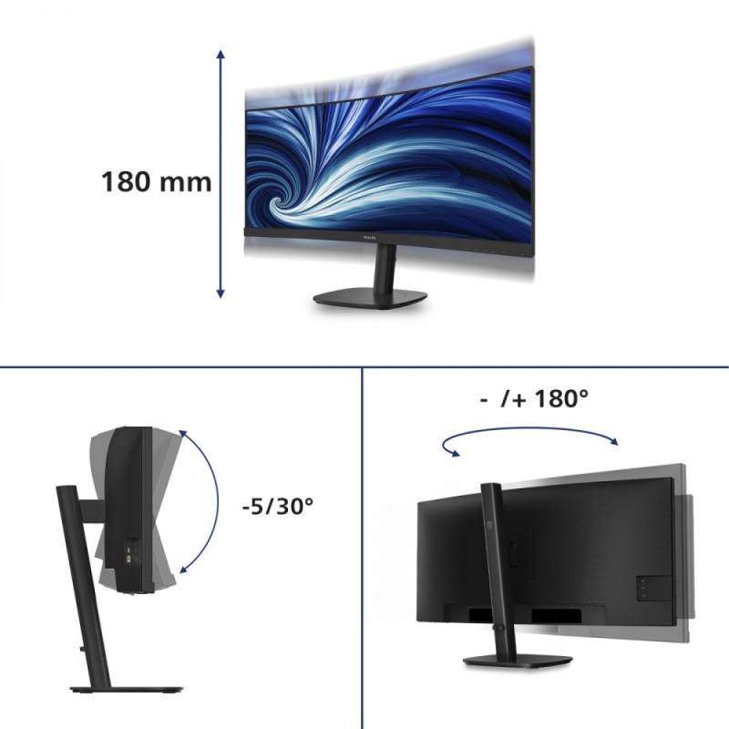Monitor 34 cale 34B2N3500C Curved VA HDMI DP USB-C HAS Głośn… | PartsPC.pl