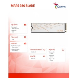 Adata Dysk SSD XPG MARS 980 BLADE 2TB PCIe 5x4 14/13 GB/s M2… | PartsPC.pl