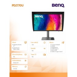 Benq Monitor 27 cali PD2770U LED IPS/60Hz/5ms/pivot | PartsPC.pl