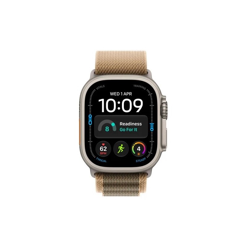 Smartwatch Watch Ultra 4 GPS + Cellular, koperta 49mm z tytanu w kolorze naturalnym, opaska Alpine w kolorze pustynnym - rozmiar