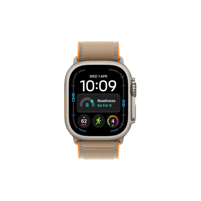 Smartwatch Watch Ultra 4 GPS + Cellular, koperta 49mm z tytanu w kolorze naturalnym, opaska Trail w kolorze piaskowym - rozmiar