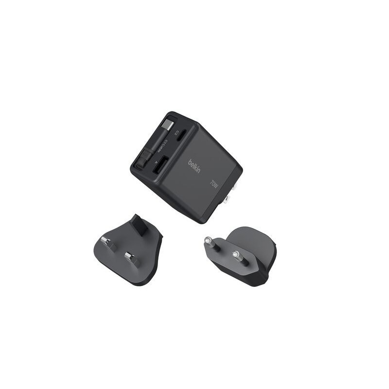 Ładowarka 70W zwijany kabel USB-C , USB-C, USB-A