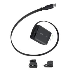 Ładowarka 70W zwijany kabel USB-C , USB-C, USB-A