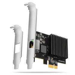 PCEE-10GR Karta sieciowa PCIe 4.0 x1, port RJ-45 10GbE (10/5/2.5/1G), chipset Realtek RTL8127, PXE, Wake-on-LAN, radiator, śledź