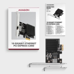 PCEE-10GR Karta sieciowa PCIe 4.0 x1, port RJ-45 10GbE (10/5/2.5/1G), chipset Realtek RTL8127, PXE, Wake-on-LAN, radiator, śledź