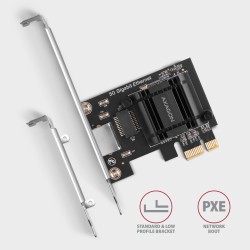 PCEE-G50 Karta sieciowa PCIe 3.1 x1, port RJ-45 5GbE (5/2.5/1G), chipset Realtek RTL8126, PXE, Wake-on-LAN, radiator, śledź SP/L