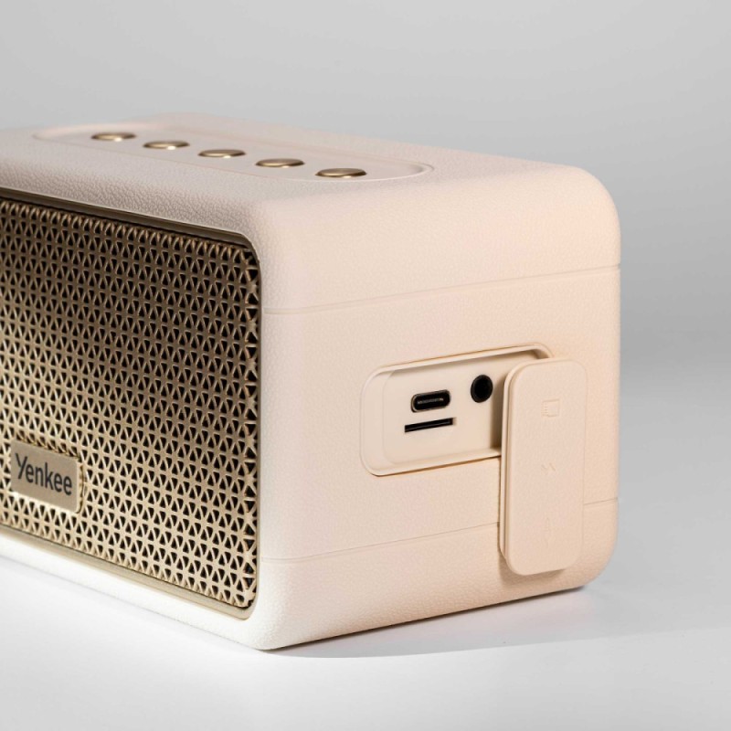 Głośnik RETRO MAMBO S beżowy Moc 20W, IPX4, TWS, BT, Aku.4400mAh