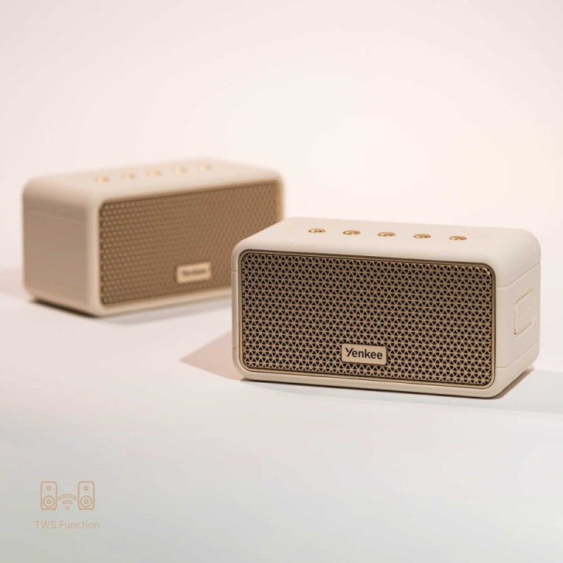 Głośnik RETRO MAMBO S beżowy Moc 20W, IPX4, TWS, BT, Aku.4400mAh