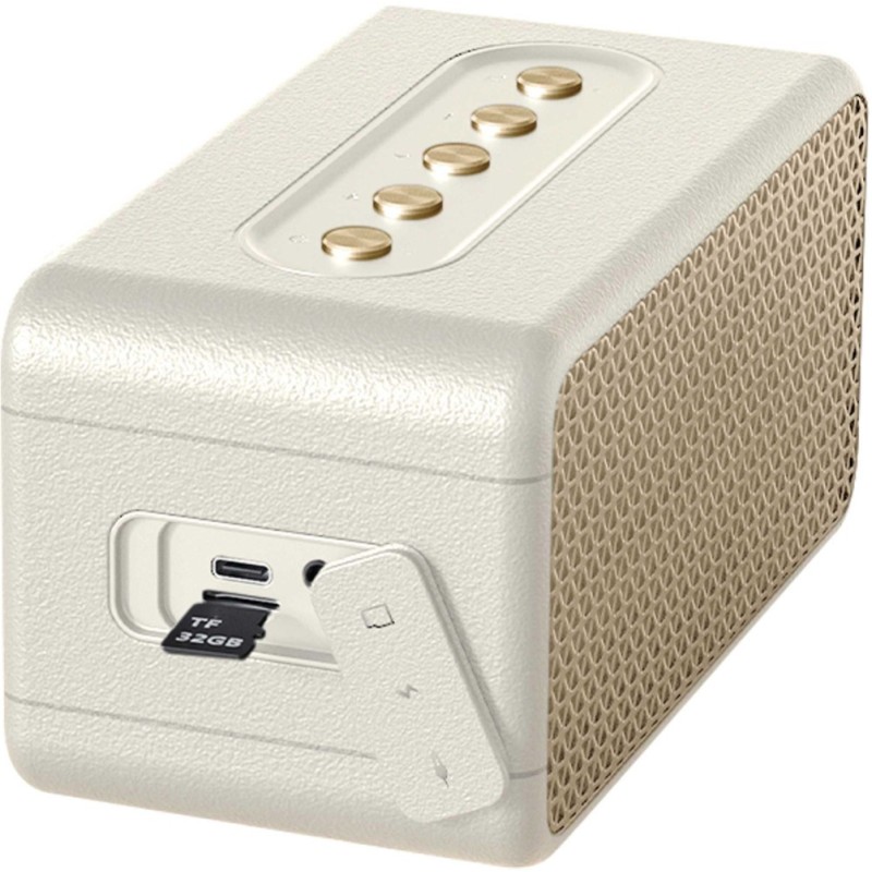 Głośnik RETRO MAMBO S beżowy Moc 20W, IPX4, TWS, BT, Aku.4400mAh