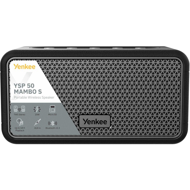 Głośnik RETRO MAMBO S Czarny Moc 20W, IPX4, TWS, BT Aku.4400mAh