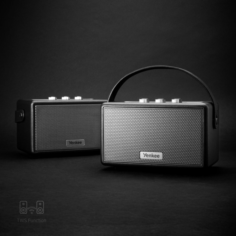 Głośnik RETRO MAMBO L czarny moc 45W,IPX4,TWS,BT,USB, akumulator 5000mAh