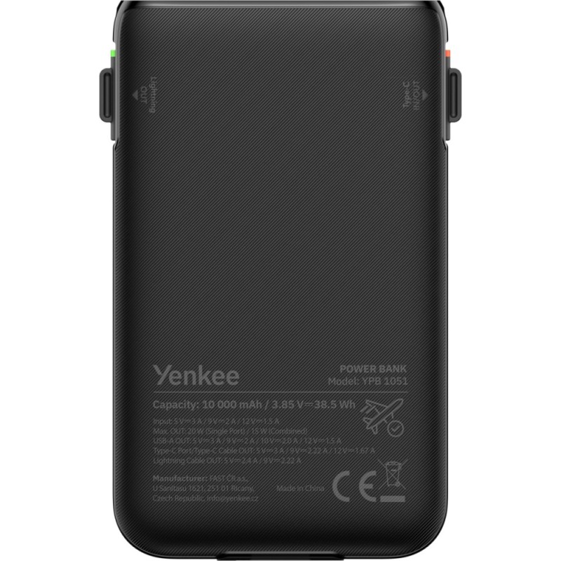 PowerBank do Samolotu YPB 1051 JetGo 10000mAh, PD 20W, USB C/A/L
