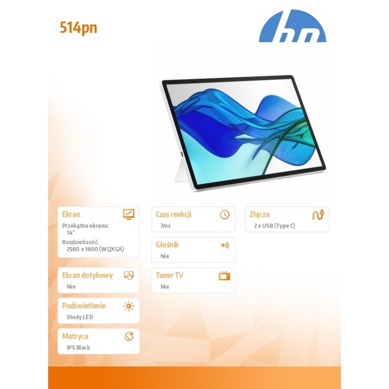 HP Inc. Monitor przenośny S5 Pro 514pn WQXGA B88JWAA | PartsPC.pl