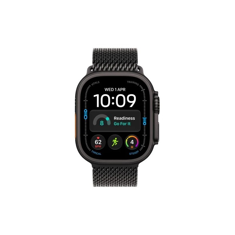 Smartwatch Watch Ultra 4 GPS + Cellular, koperta 49mm z tytanu w kolorze czarnym, bransoleta mediolańska w kolorze czarnym - roz