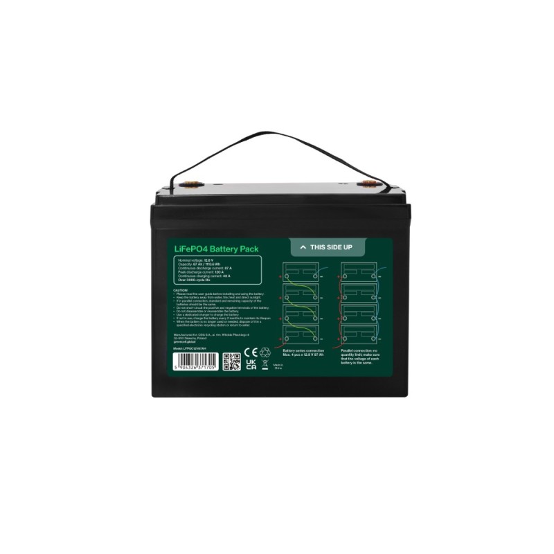 Akumulator CUBE LiFePO4 87Ah 12V/12.8V 1113.6Wh