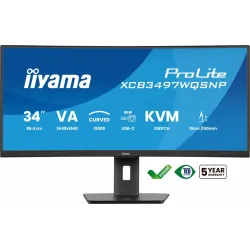 IIYAMA Monitor 34 cali XCB3497WQSNP-B1 VA,UWQHD,1500R,USB-cDock,KVM,95W,