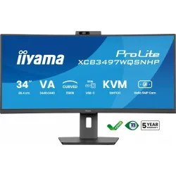 IIYAMA Monitor 34 cale XCB3497WQSNPH-B1,VA,UWQHD,1500R,USB-C Dock 95W,