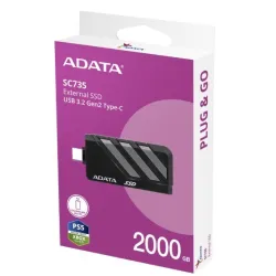 Adata Dysk SSD External SC735 2TB U3.2C 1000/1000MB/s Grey