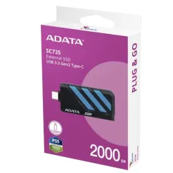 Adata Dysk SSD External SC735 2TB U3.2C 1000/1000MB/s Blue