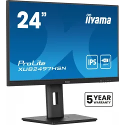 IIYAMA Monitor 24 cale XUB2497HSN-B2 IPS, USB-C Dock, HDMI, DP, 300cd,