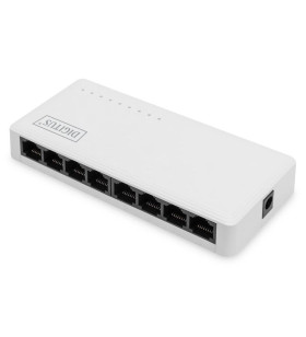 Switch niezarządzalny DIGITUS 8-portowy Gigabit Ethernet 10/100/1000Mbps biały